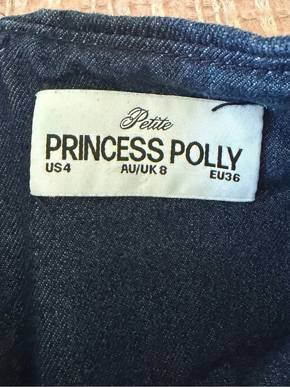 Princess Polly Denim Tie-Back/Front Dress w/ Built-In Shorts - Picture 5 of 6